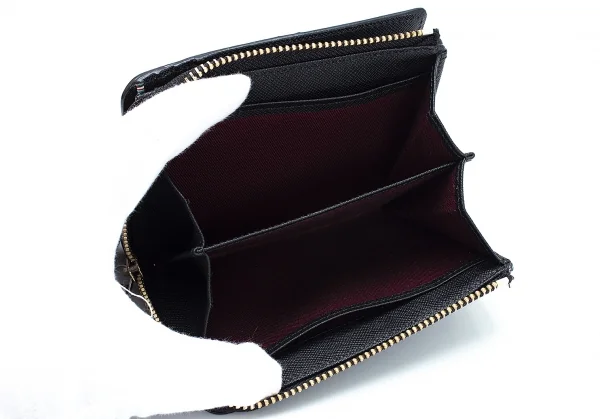 ポールスミスPaul Smith P784N ジップストローグレイン二つ折り財布 黒 K-114307_007