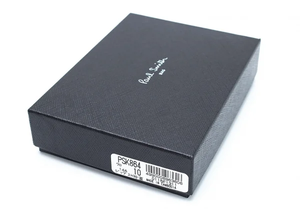 ポールスミスPaul Smith PSK864 ジップストローグレイン二つ折り財布 黒 K-114308_011