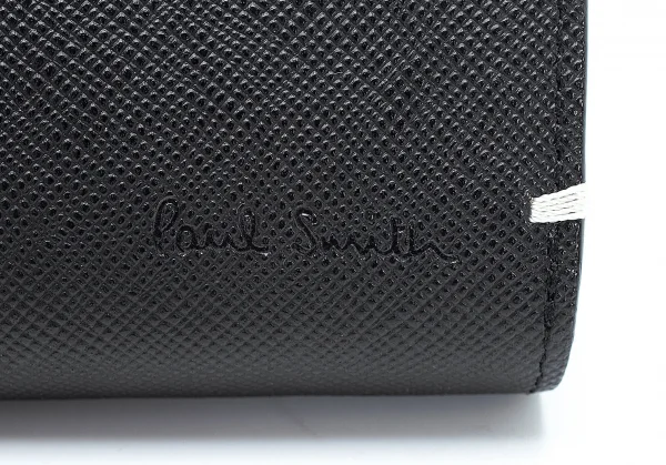 ポールスミスPaul Smith PSK864 ジップストローグレイン二つ折り財布 黒 K-114308_003