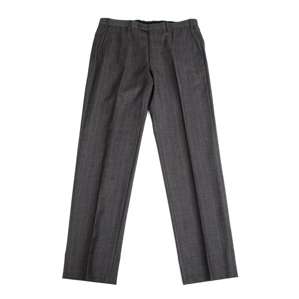 アルマーニコレツィオーニARMANI COLLEZIONI ストライプウールテーパードパンツ グレー50 K-114326_001