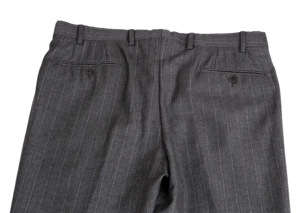 アルマーニコレツィオーニARMANI COLLEZIONI ストライプウールテーパードパンツ グレー50 K-114326_010