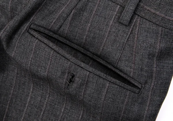 アルマーニコレツィオーニARMANI COLLEZIONI ストライプウールテーパードパンツ グレー50 K-114326_011