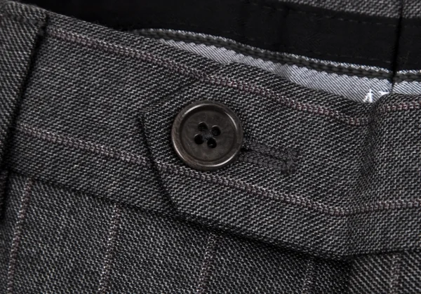 アルマーニコレツィオーニARMANI COLLEZIONI ストライプウールテーパードパンツ グレー50 K-114326_003