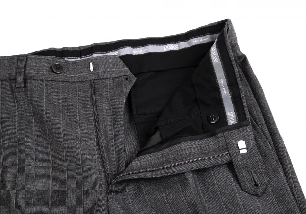 アルマーニコレツィオーニARMANI COLLEZIONI ストライプウールテーパードパンツ グレー50 K-114326_004