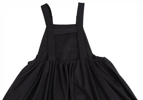 ノアール ケイ ニノミヤnoir kei ninomiya ウールギャバギャザーバックストラップワンピース 黒M K-114333_010