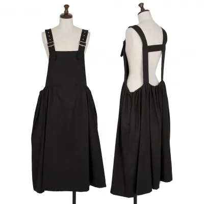 ノアール ケイ ニノミヤnoir kei ninomiya ウールギャバギャザーバックストラップワンピース
