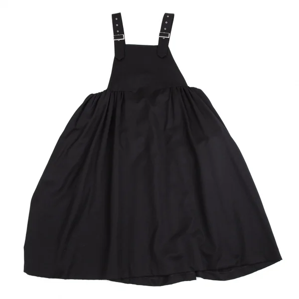 ノアール ケイ ニノミヤnoir kei ninomiya ウールギャバギャザーバックストラップワンピース 黒M K-114333_002