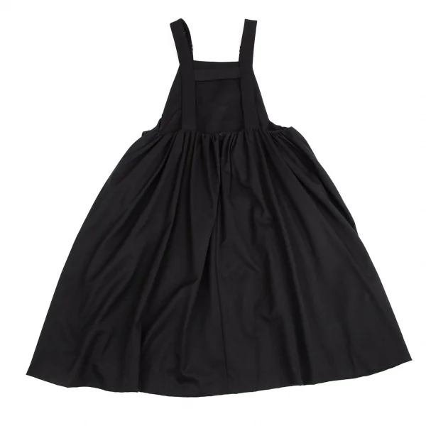 ノアール ケイ ニノミヤnoir kei ninomiya ウールギャバギャザーバックストラップワンピース 黒M K-114333_009