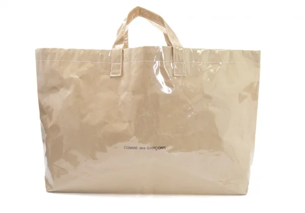 コムデギャルソンCOMME des GARCONS クラフトペーパーPVCコーティングトートバッグ クリアベージュ K-114335_002