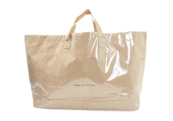 コムデギャルソンCOMME des GARCONS クラフトペーパーPVCコーティングトートバッグ クリアベージュ K-114335_004