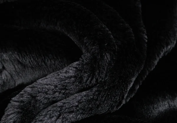 ジュンヤワタナベマンピンク コムデギャルソンJUNYA WATANABE MAN PINK COMME des GARCONSフェイクファーショールジャケット 黒M K-114341_010