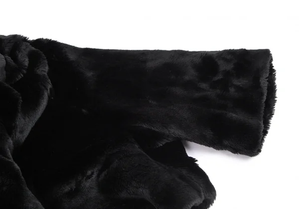 ジュンヤワタナベマンピンク コムデギャルソンJUNYA WATANABE MAN PINK COMME des GARCONSフェイクファーショールジャケット 黒M K-114341_004