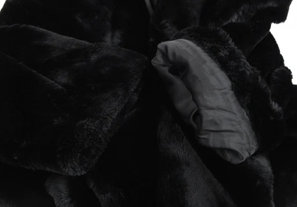 ジュンヤワタナベマンピンク コムデギャルソンJUNYA WATANABE MAN PINK COMME des GARCONSフェイクファーショールジャケット 黒M K-114341_005