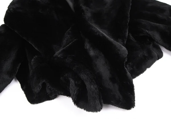 ジュンヤワタナベマンピンク コムデギャルソンJUNYA WATANABE MAN PINK COMME des GARCONSフェイクファーショールジャケット 黒M K-114341_006