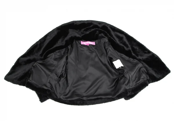 ジュンヤワタナベマンピンク コムデギャルソンJUNYA WATANABE MAN PINK COMME des GARCONSフェイクファーショールジャケット 黒M K-114341_008