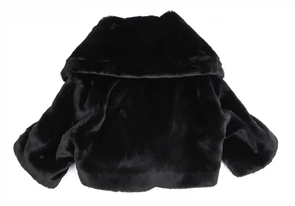 ジュンヤワタナベマンピンク コムデギャルソンJUNYA WATANABE MAN PINK COMME des GARCONSフェイクファーショールジャケット 黒M K-114341_009