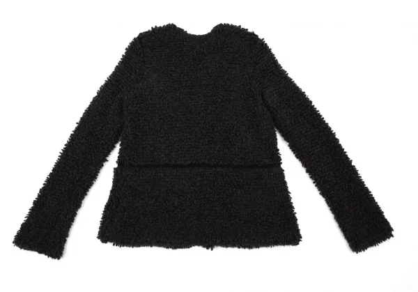 ランベルトロザーニLAMBERTO LOSANI シルク混ウールカシミヤループニットジャケット 黒S K-114355_010