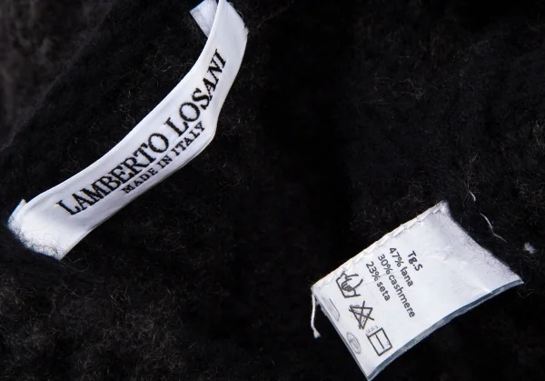ランベルトロザーニLAMBERTO LOSANI シルク混ウールカシミヤループニットジャケット 黒S K-114355_013