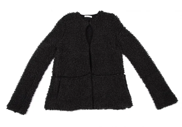 ランベルトロザーニLAMBERTO LOSANI シルク混ウールカシミヤループニットジャケット 黒S K-114355_002