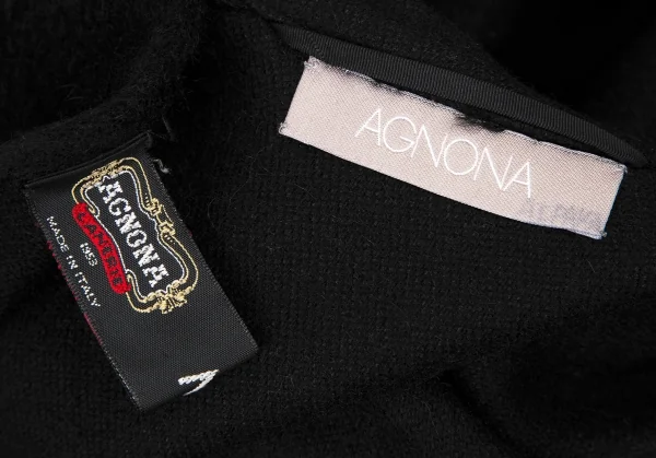 アニオナAGNONA MARTORA 起毛フーデッドマントコート 黒F K-114356_011