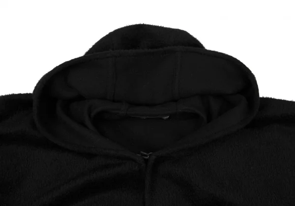 アニオナAGNONA MARTORA 起毛フーデッドマントコート 黒F K-114356_004