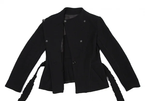 アンテプリマANTEPRIMA グログラントリミングウールノーカラージャケット 黒42 K-114360_011