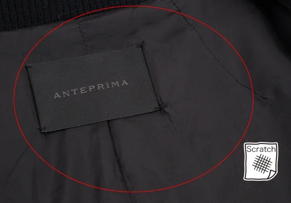 アンテプリマANTEPRIMA グログラントリミングウールノーカラージャケット 黒42 K-114360_014