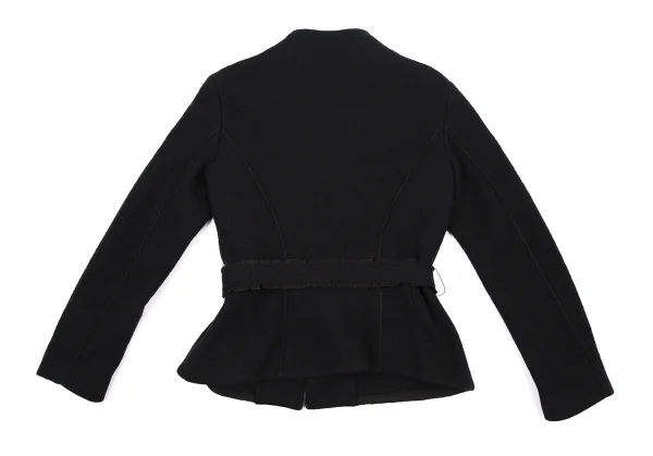 アンテプリマANTEPRIMA グログラントリミングウールノーカラージャケット 黒42 K-114360_015