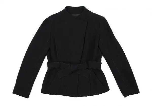 アンテプリマANTEPRIMA グログラントリミングウールノーカラージャケット 黒42 K-114360_002