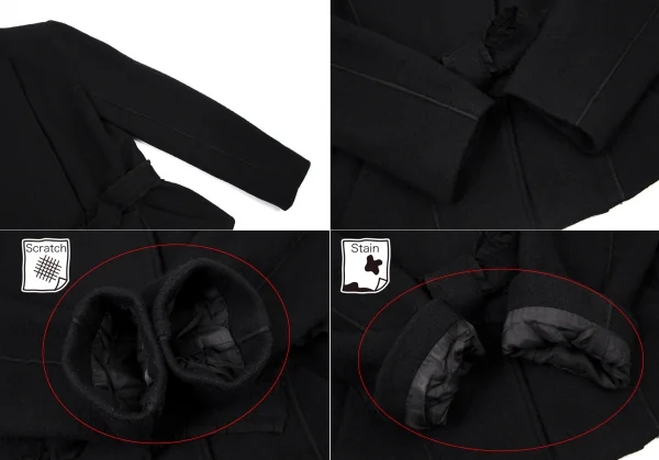 アンテプリマANTEPRIMA グログラントリミングウールノーカラージャケット 黒42 K-114360_005