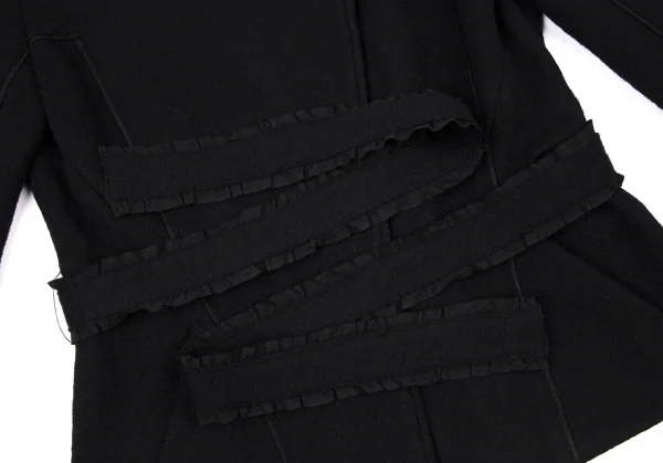 アンテプリマANTEPRIMA グログラントリミングウールノーカラージャケット 黒42 K-114360_008