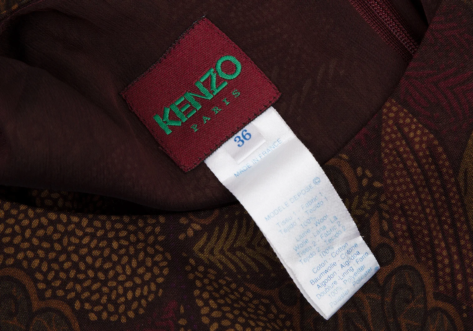 ケンゾーKENZO ボタニカルプリントノースリーブワンピース