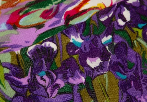 ケンゾーKENZO ウールフラワープリントスカーフ 青他 K-114370_005