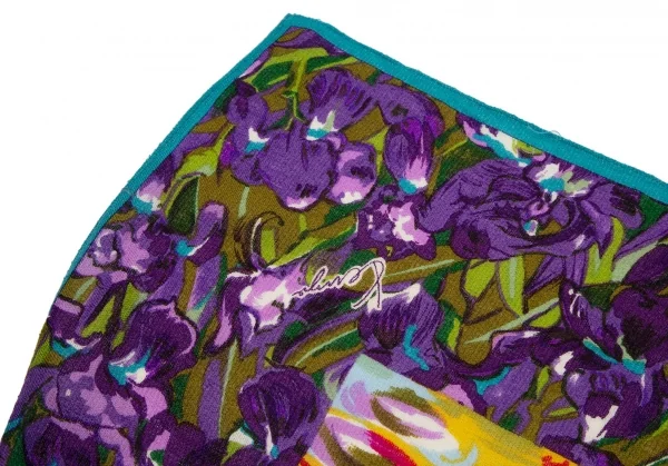 ケンゾーKENZO ウールフラワープリントスカーフ 青他 K-114370_006