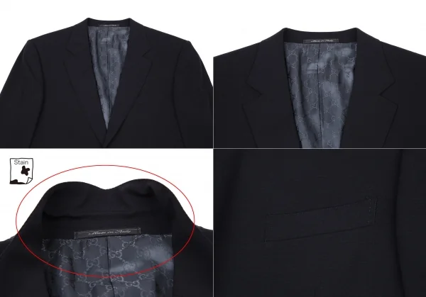 GUCCI Lining GG Monogram Stretch Wool Change Pocket Jacket & Pants K-114379_003