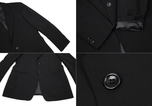 アルマーニコレツィオーニARMANI COLLEZIONI ノッチドラペル2Bセットアップスーツ 黒L位 K-114385_005