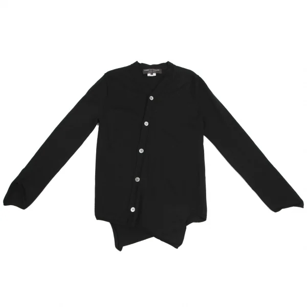 コムデギャルソン オムプリュスCOMME des GARCONS HOMME PLUS ウール斜行ニットカーディガン 黒S K-114401_001