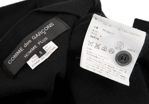 コムデギャルソン オムプリュスCOMME des GARCONS HOMME PLUS ウール斜行ニットカーディガン 黒S K-114401_011