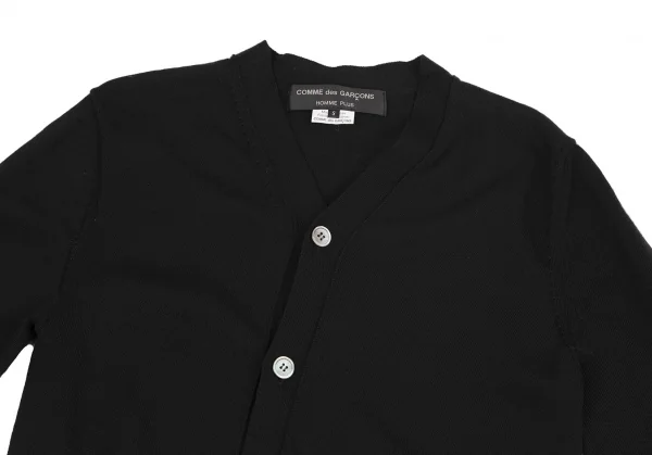 コムデギャルソン オムプリュスCOMME des GARCONS HOMME PLUS ウール斜行ニットカーディガン 黒S K-114401_002