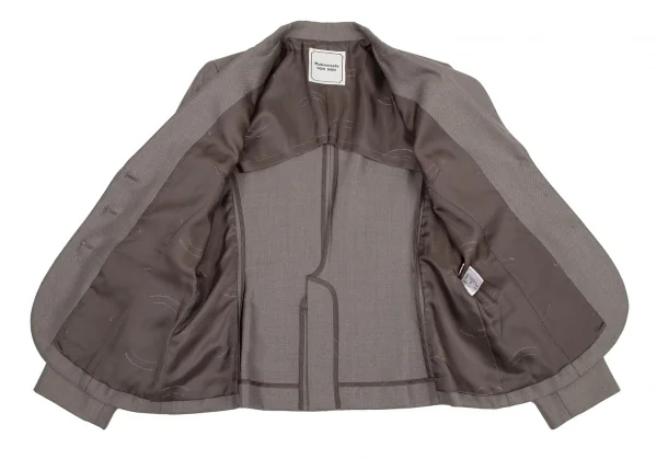 マドモアゼルノンノンMademoiselle NON NON ウールシルクセットアップスーツ グレージュ40L K-114414_006