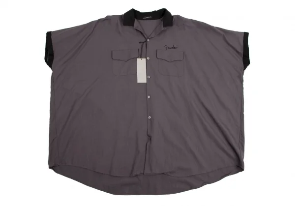 ラッドミュージシャンLAD MUSICIAN フェンダービッグシルエットボーリングシャツ パープルグレー40 K-114424_002