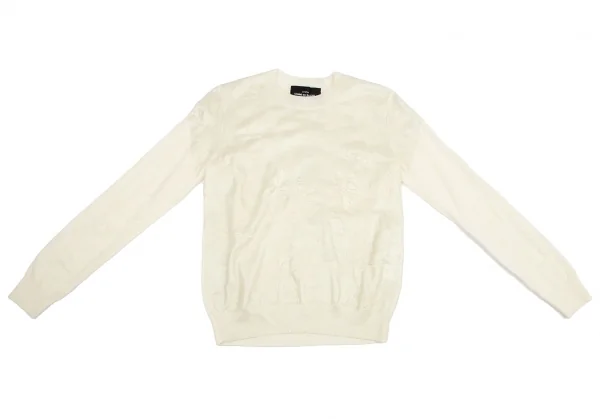 トリココムデギャルソンtricot COMME des GARCONS グリッタープリント針抜きフラワー柄クルーネックニット クリームS位 K-114436_002
