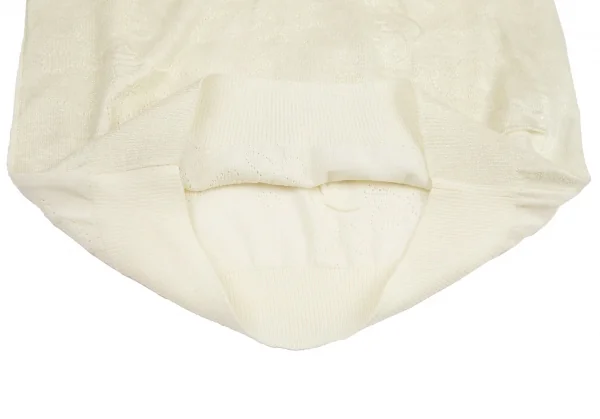 トリココムデギャルソンtricot COMME des GARCONS グリッタープリント針抜きフラワー柄クルーネックニット クリームS位 K-114436_009