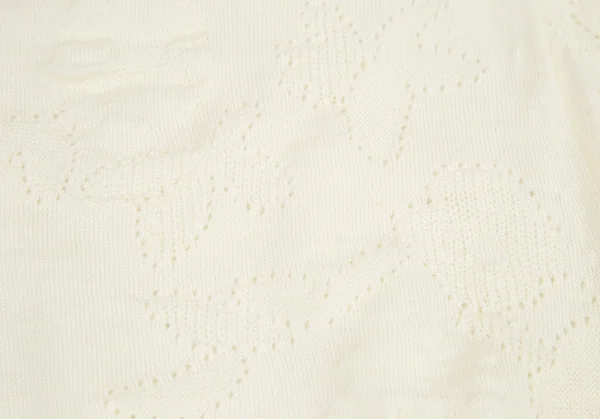 トリココムデギャルソンtricot COMME des GARCONS グリッタープリント針抜きフラワー柄クルーネックニット クリームS位 K-114436_011