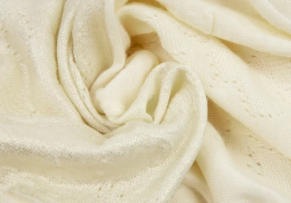 トリココムデギャルソンtricot COMME des GARCONS グリッタープリント針抜きフラワー柄クルーネックニット クリームS位 K-114436_013