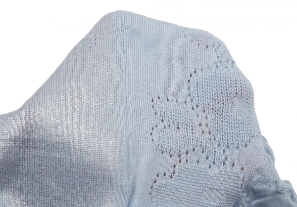 トリココムデギャルソンtricot COMME des GARCONS グリッタープリント針抜きフラワー柄クルーネックニット 水色S位 K-114437_011