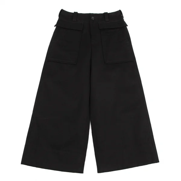 トリココムデギャルソンtricot COMME des GARCONS 裏起毛コットンフラップポケットワイドパンツ 黒S K-114462_001