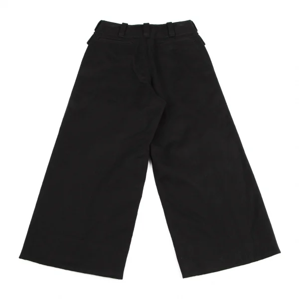 トリココムデギャルソンtricot COMME des GARCONS 裏起毛コットンフラップポケットワイドパンツ 黒S K-114462_010