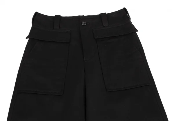 トリココムデギャルソンtricot COMME des GARCONS 裏起毛コットンフラップポケットワイドパンツ 黒S K-114462_002