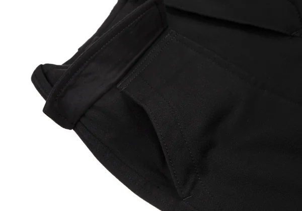 トリココムデギャルソンtricot COMME des GARCONS 裏起毛コットンフラップポケットワイドパンツ 黒S K-114462_007